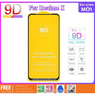 Kính Cường Lực 9D Cho Realme X Full Keo Thế Hệ Mới Tặng full bộ phụ kiện dán