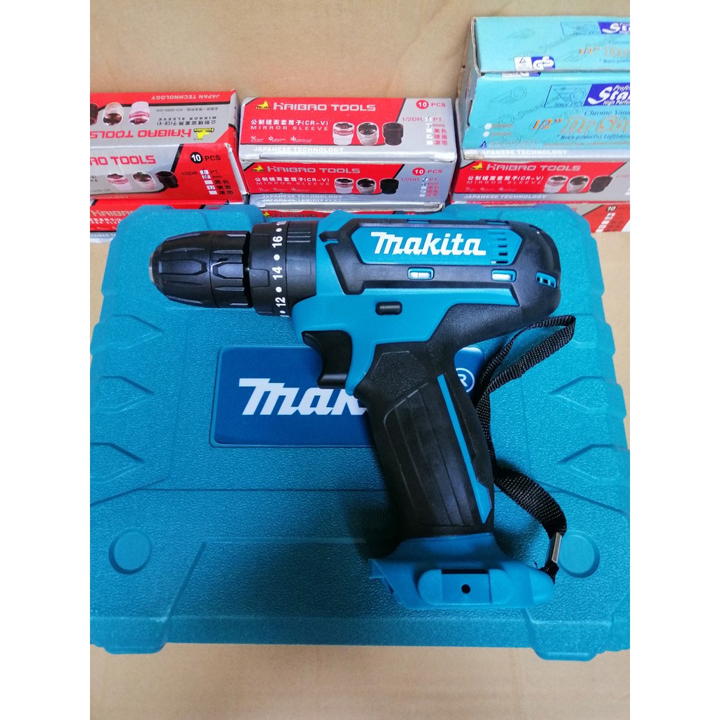 Thân máy khoan pin makita 26V 36V Kèm hộp nhựa + 24 món phụ kiện