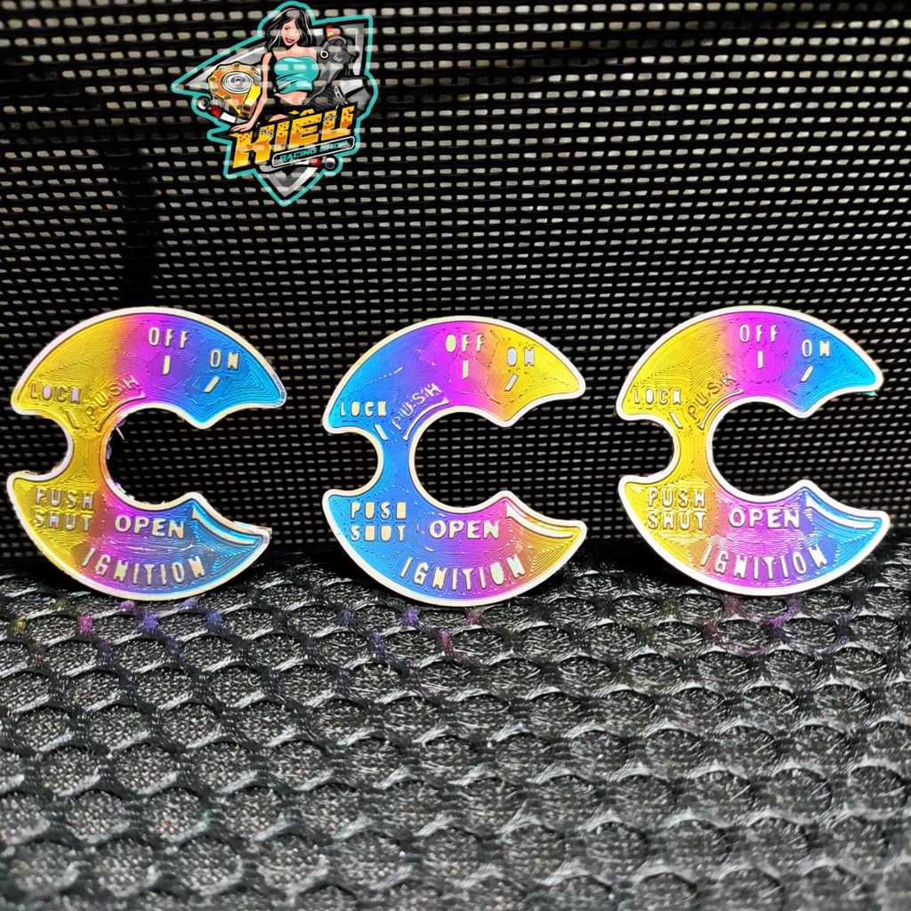 Các Loại Tem Titan Dán Ổ Khóa, Logo Yamaha, Logo Chữ Fi, Gắn Cho Dòng Xe Ex và Vario - Giá Bán 1 Cái