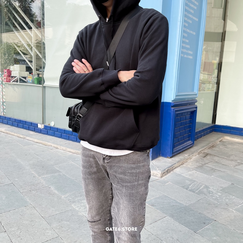 Áo Hoodie Nam streetstyle 4 màu trơn, áo nỉ dài tay có mũ basic dáng regular fit kiểu Hàn Quốc GATE6 - #4720