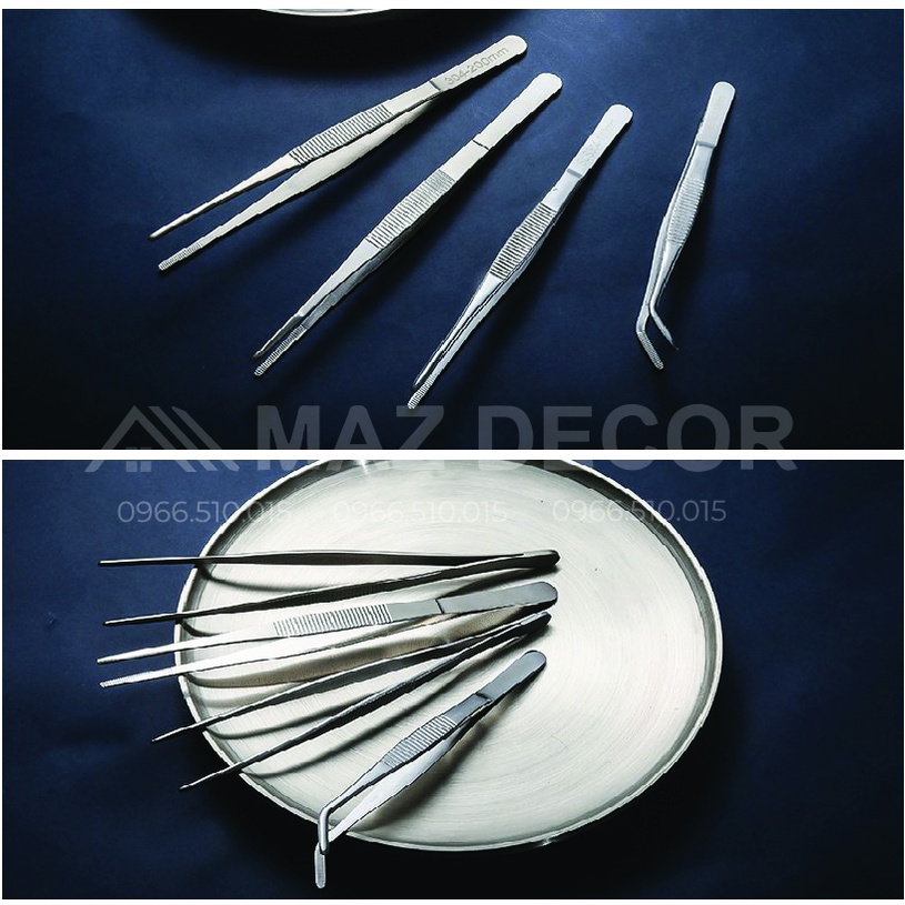 Giá kho sỉ Nhíp gắp đồ pha chế inox cocktail quầy bar decor inox dài các cỡ đa năng đầu nhỏ