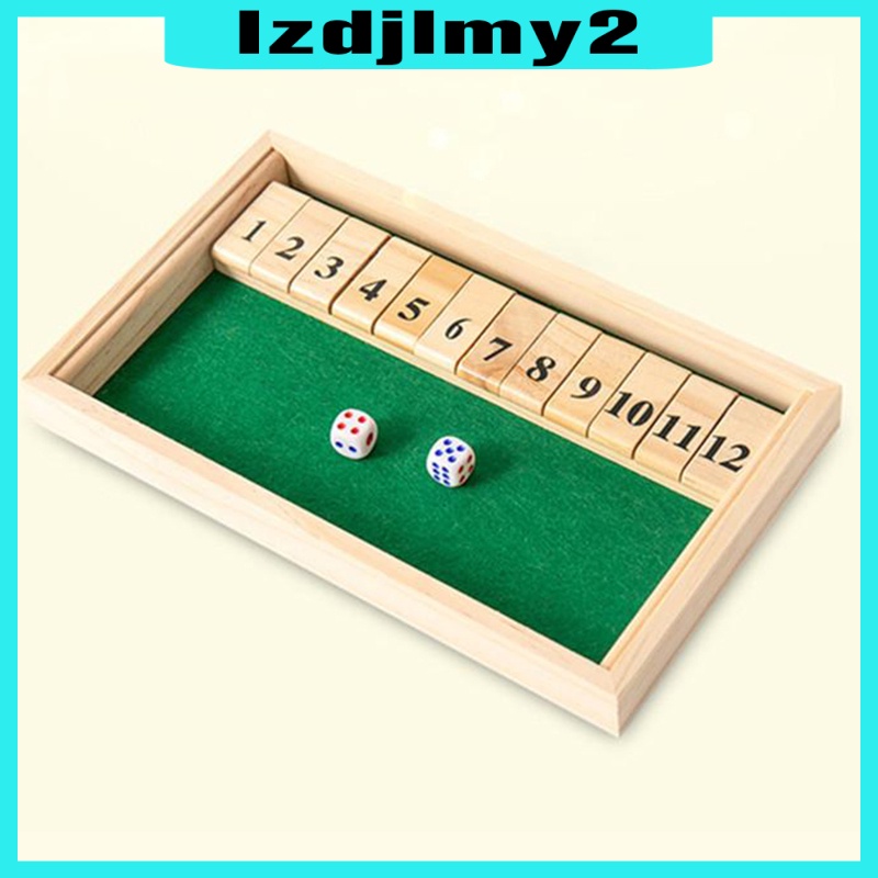 Romanful Shut The Box Game - 12 Numbers Wooden Dice Game Wooden Number Board Game