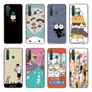 Ốp điện thoại bằng TPU mềm chống sốc in mèo hoạt hình cho OPPO Realme 5i / Realme 5S / Realme 5 Pro / Realme Q