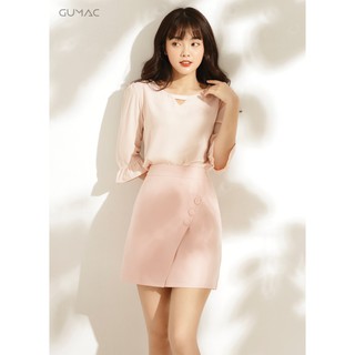 Chân váy nữ phối nút gumac cv10938_hong