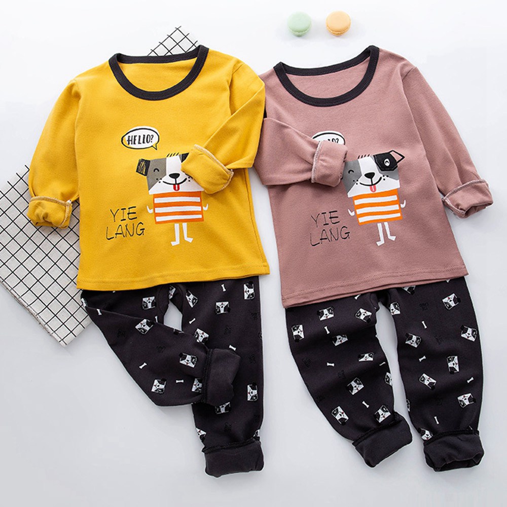 Bộ Đồ Ngủ 2 Món 100% Cotton Phong Cách Hàn Quốc Cho Bé Từ 3-12 Tuổi