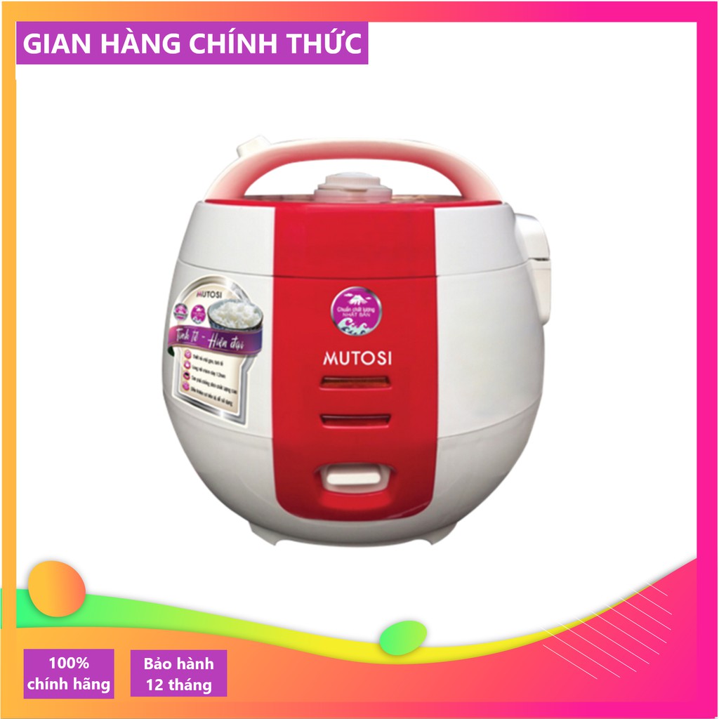 Nồi cơm điện Mutosi MR-12 (Đỏ) lòng niêu chống dính 1.2L