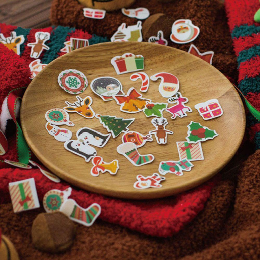 JONYE Hộp 50 Sticker Dán Trang Trí Sổ Tay Nhật Ký Chủ Đề Giáng Sinh