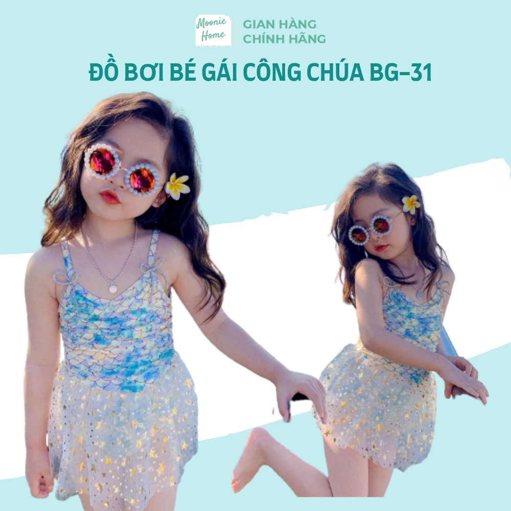[8 -32kg] Đồ Bơi Bé Gái Công Chúa Lấp Lánh Nổi Bật BG-31
