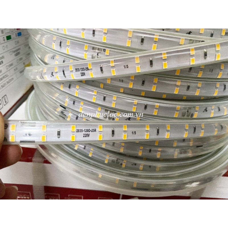 Đèn led dây 220V siêu sáng cuộn 100m CÓ BÁN LẺ, chống nước, hắt trần thạch cao, vách trang trí