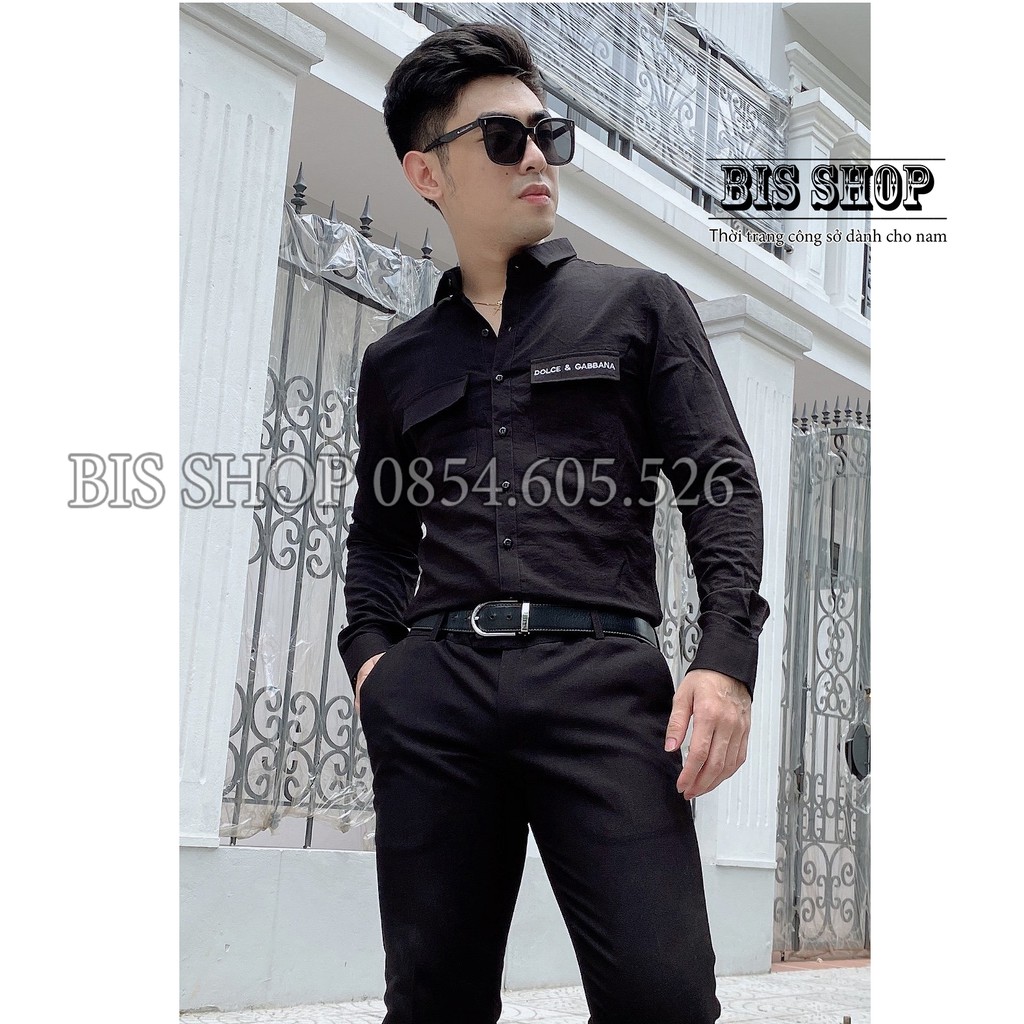 Áo sơ mi nam dài tay vải đũi xước