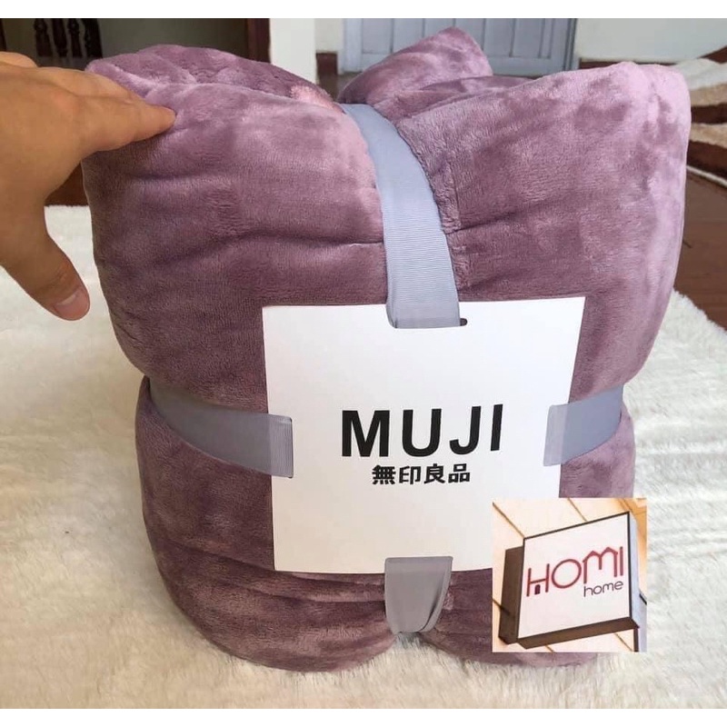 Chăn lông tuyết Muji mềm mịn không phai không xù 2m x 2m2