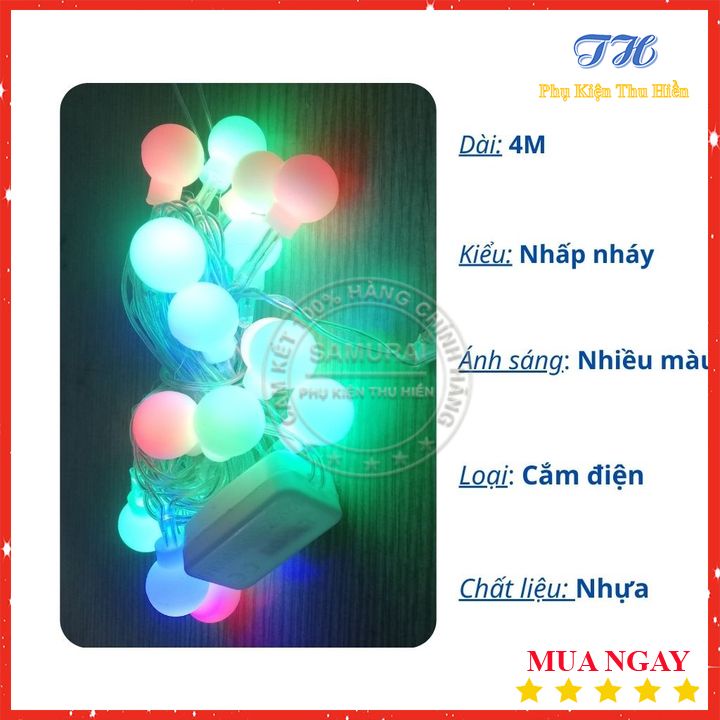 Dây Đèn Led Trang Trí Phòng Ngủ Ngoài Trời 8M Nhấp Nháy Nhiều Màu Trang Trí Cây Thông Noel