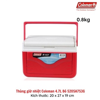 Thùng giữ nhiệt coleman 4.7l cao cấp usa | thích hợp cho dã ngoại | du lịch | cắm trại |