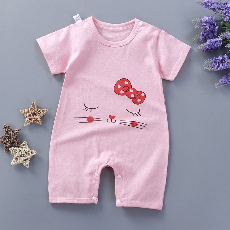 Bộ đồ quần áo trẻ em mùa hè áo liền quần Bé trai và gái vải cotton co giãn 4 chiều thấm hút mồ hôi bé 1-5 tuổi BĐON04-01