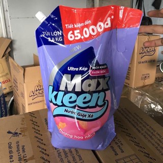 Túi 3,8kg nước giặt xả Maxkleen hương hoa nắng, sớm mai.