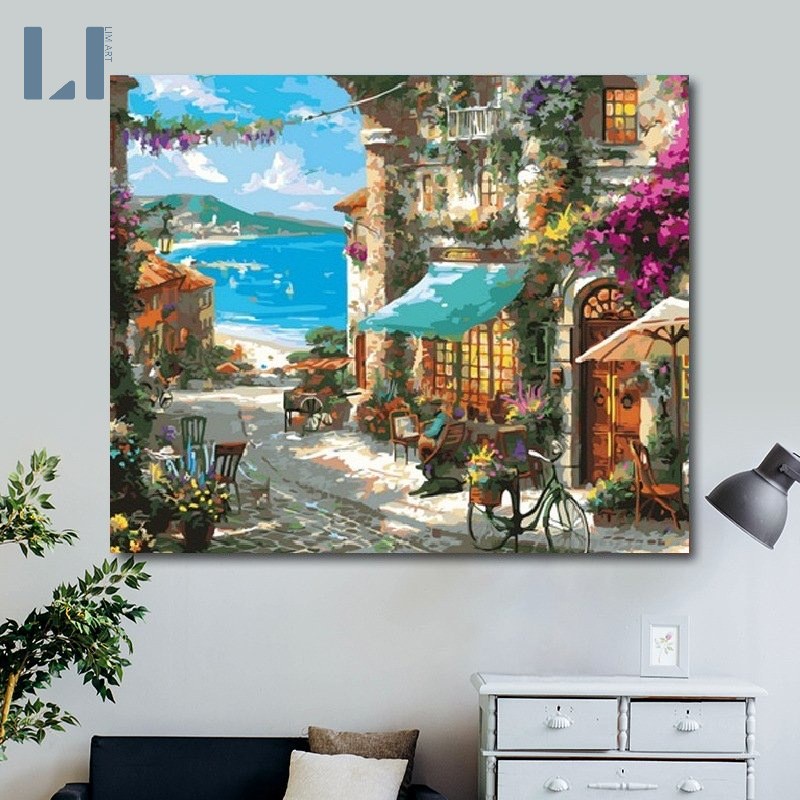 Tranh tô màu theo số có khung phong cảnh Venice - Tranh sơn dầu số hóa tự tô LIM Art T260