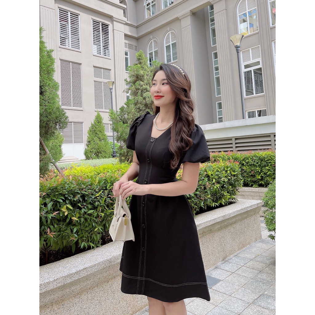 Đầm xòe tạo kiểu vai bèo tay bồng nhẹ nhàng Adriana dress C326 Cin house
