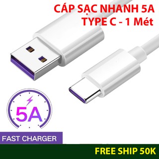Dây Cáp Sạc Nhanh Qualcomm Quick Charge Nguồn 5A Micro/Type C USB  Dài 1M - Sạc điện thoại Android