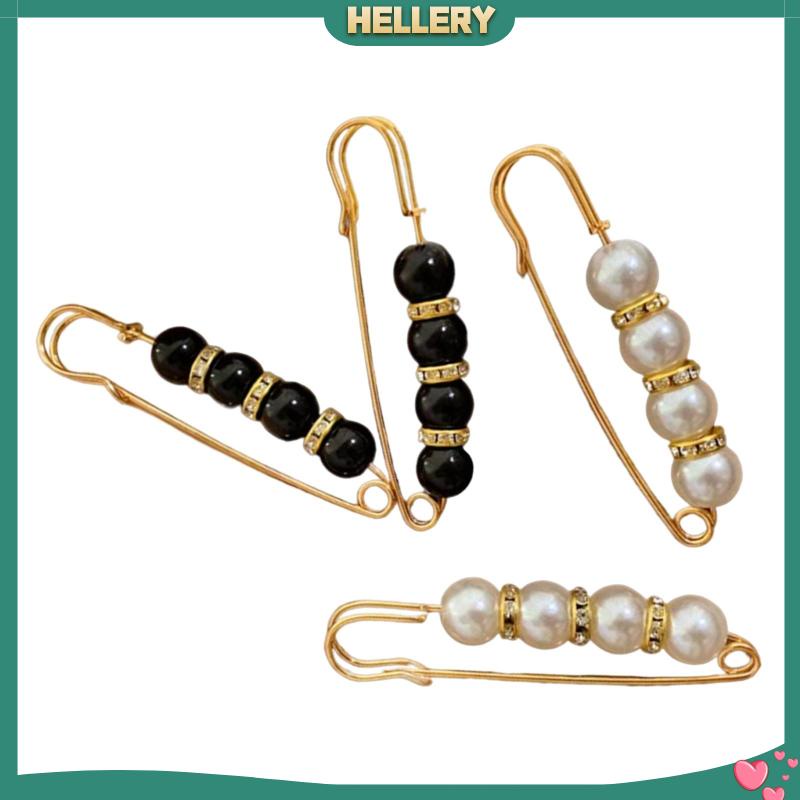 Set 4 Ghim Cài Thắt Lưng Đính Ngọc Trai Trang Trí Quần Jean / Áo Sơ Mi / Khăn Choàng DIY