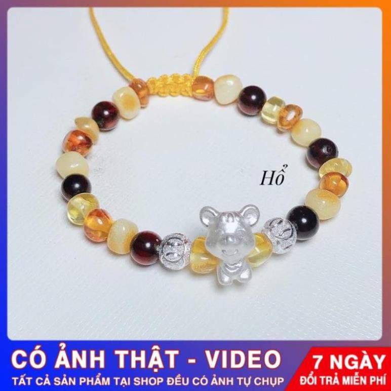 Vòng tay hổ bạc nguyên chất cho bé, vòng bạc trẻ em sáng đẹp an toàn- Tuấn Thoan Jewelry