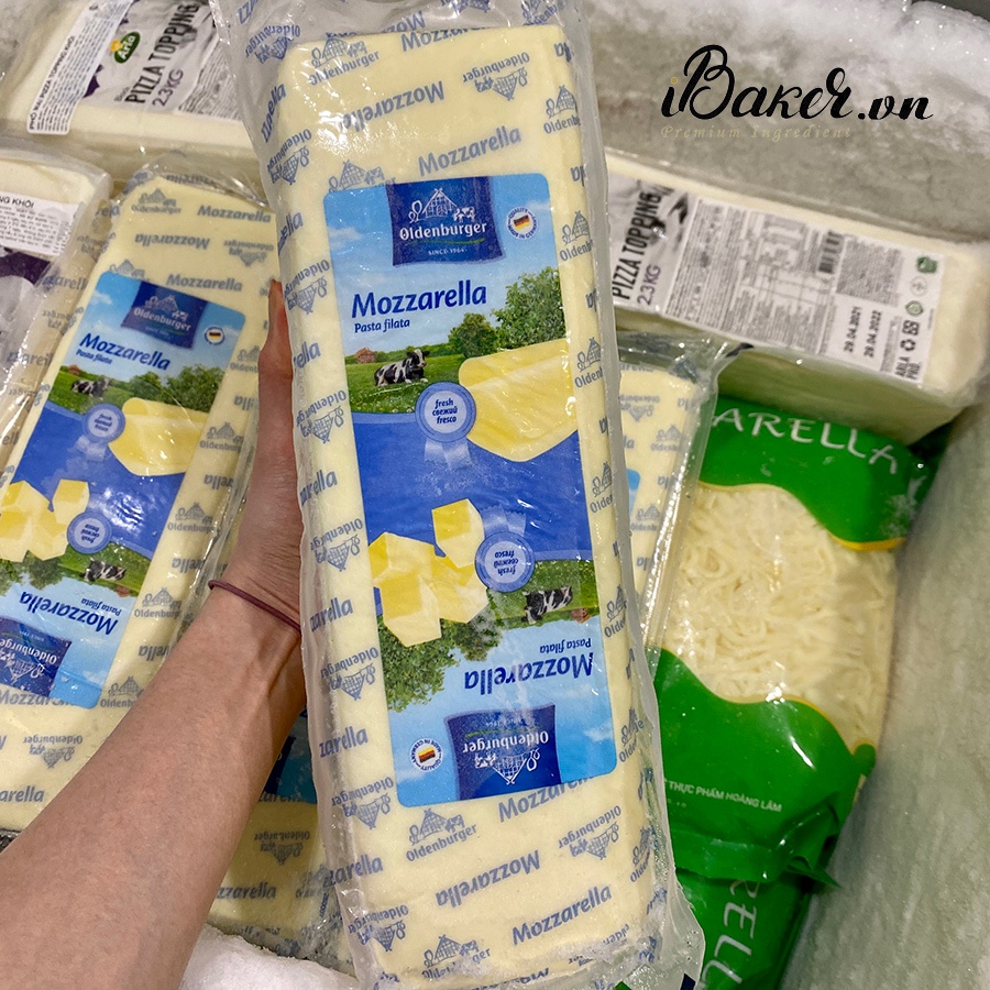 [Khối nguyên 2.5kg] Phô mai Mozzarella Oldenburger kéo sợi