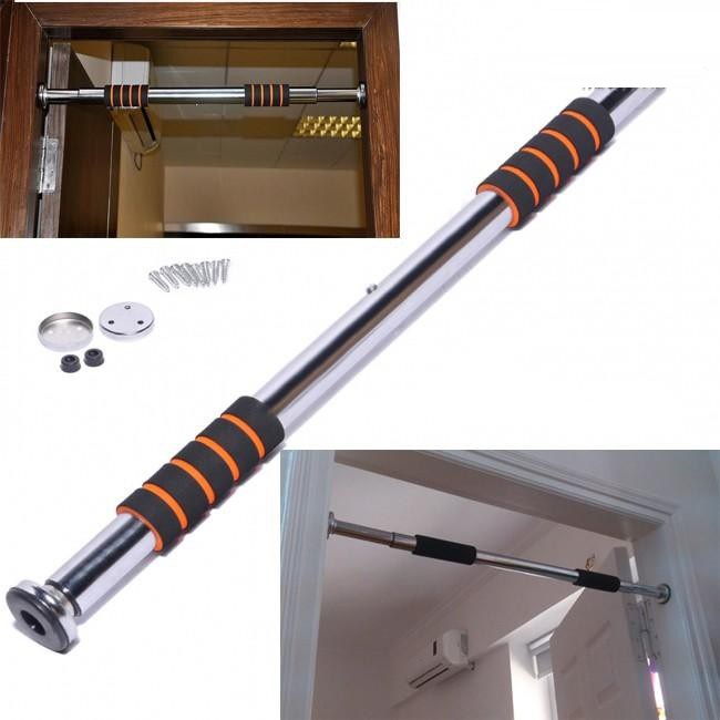 Thanh xà đơn tập thể hình bằng inox gắn tường co giãn (kèm ốc vít) (80-130)