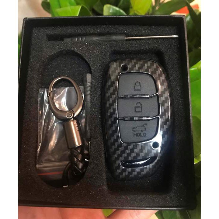 Bao da chìa khóa cao cấp cho xe Hyundai i10 Tucson Elantra tặng kèm móc treo quần