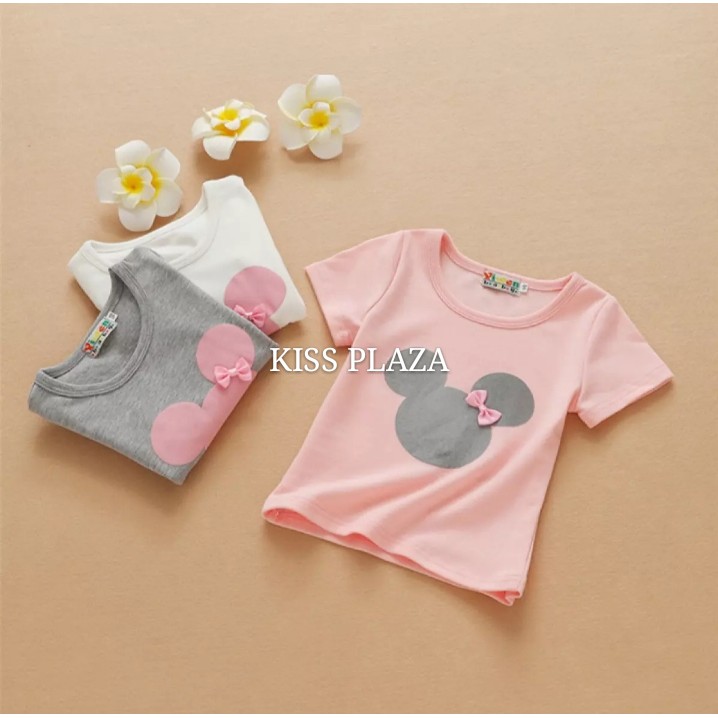 | ÁO THUN MICKEY PHỐI NƠ CỰC XINH CHO BÉ YÊU 8-18KG | VIDEO THẬT | KISS PLAZA