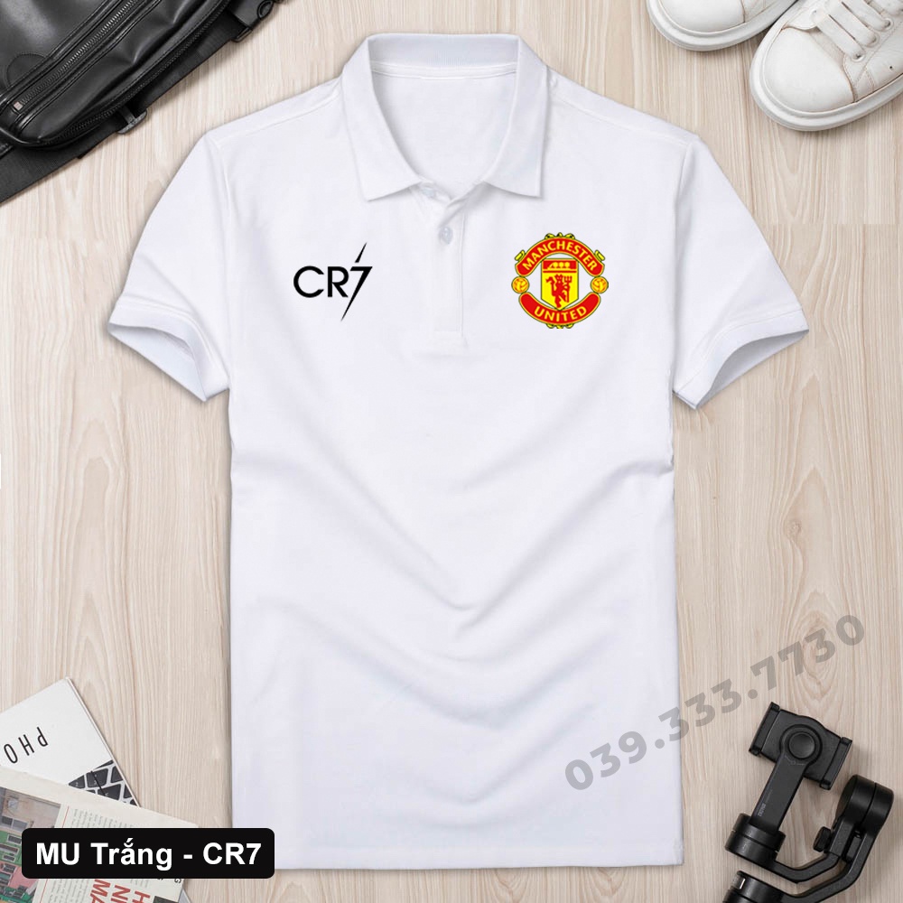 Áo thun polo bóng đá cao cấp MU CR7 HOT vải đẹp không bông xù