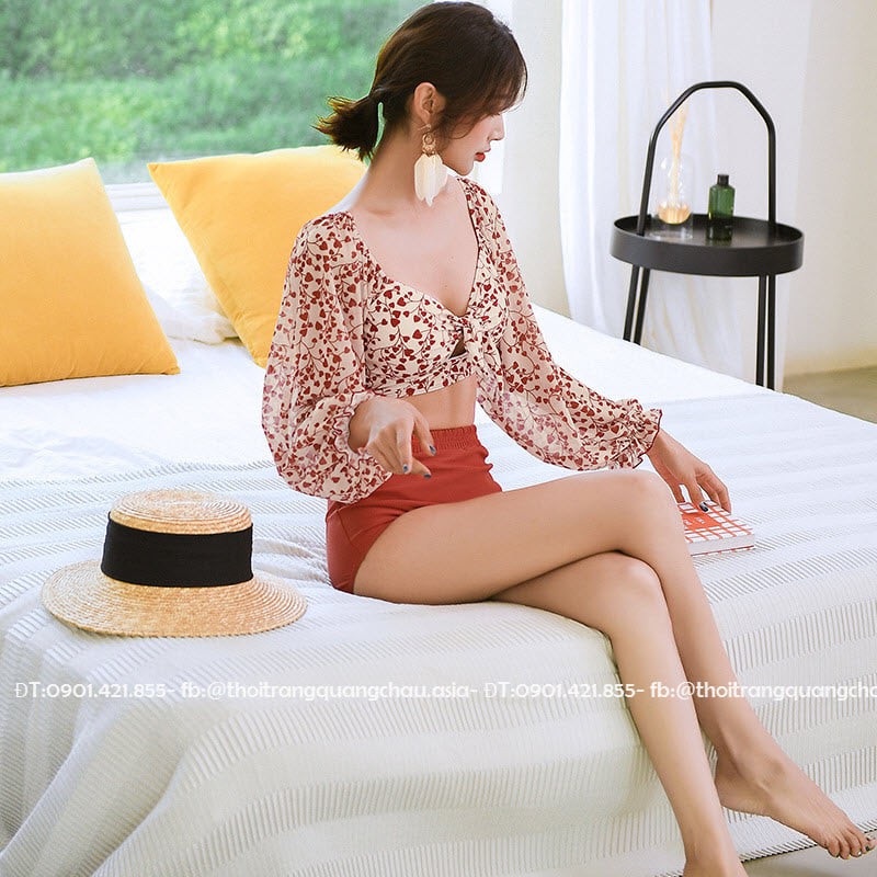 [Hàng Nhập] Bikini 2 mảnh sang trọng tay phồng phong cách Hàn quốc #2007
