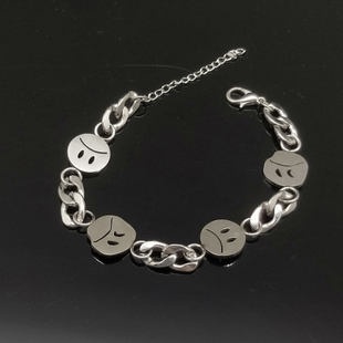 Vòng đeo tay thiết kế mặt cười/ mặt buồn phong cách hiphop không phai