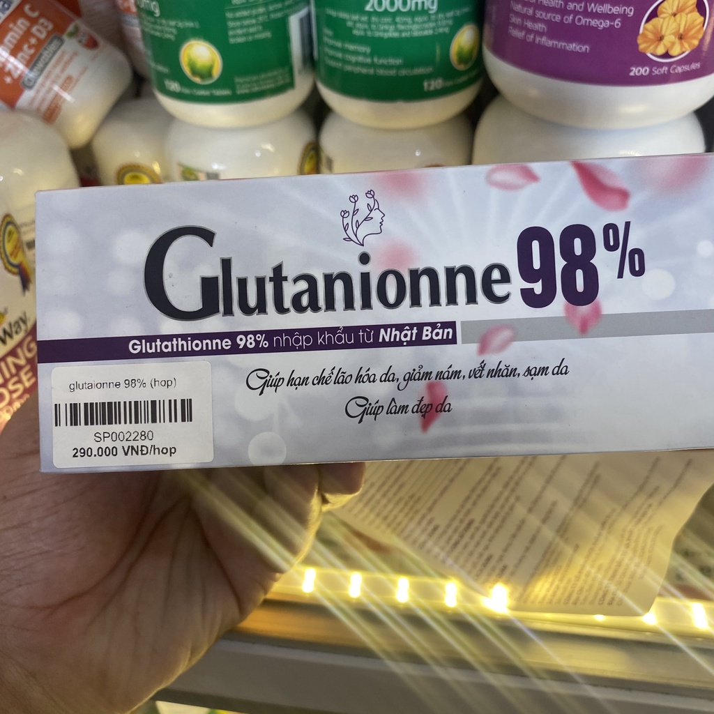 Viên uống Glutathion 98% hỗ trợ chống oxy hóa và cải thiện suy giảm nội tiết tố nữ hộp 30 viên