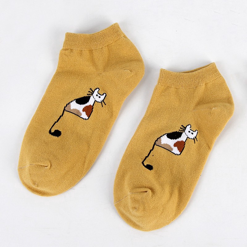 Tất Cotton Cổ Cao Hoạ Tiết Động Vật Hoạt Hình Đáng Yêu Cho Nữ