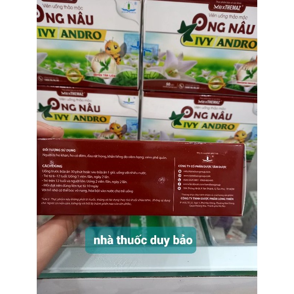 VIÊN UỐNG XUYÊN TÂM LIÊN ONG NÂU IVY ANDRO