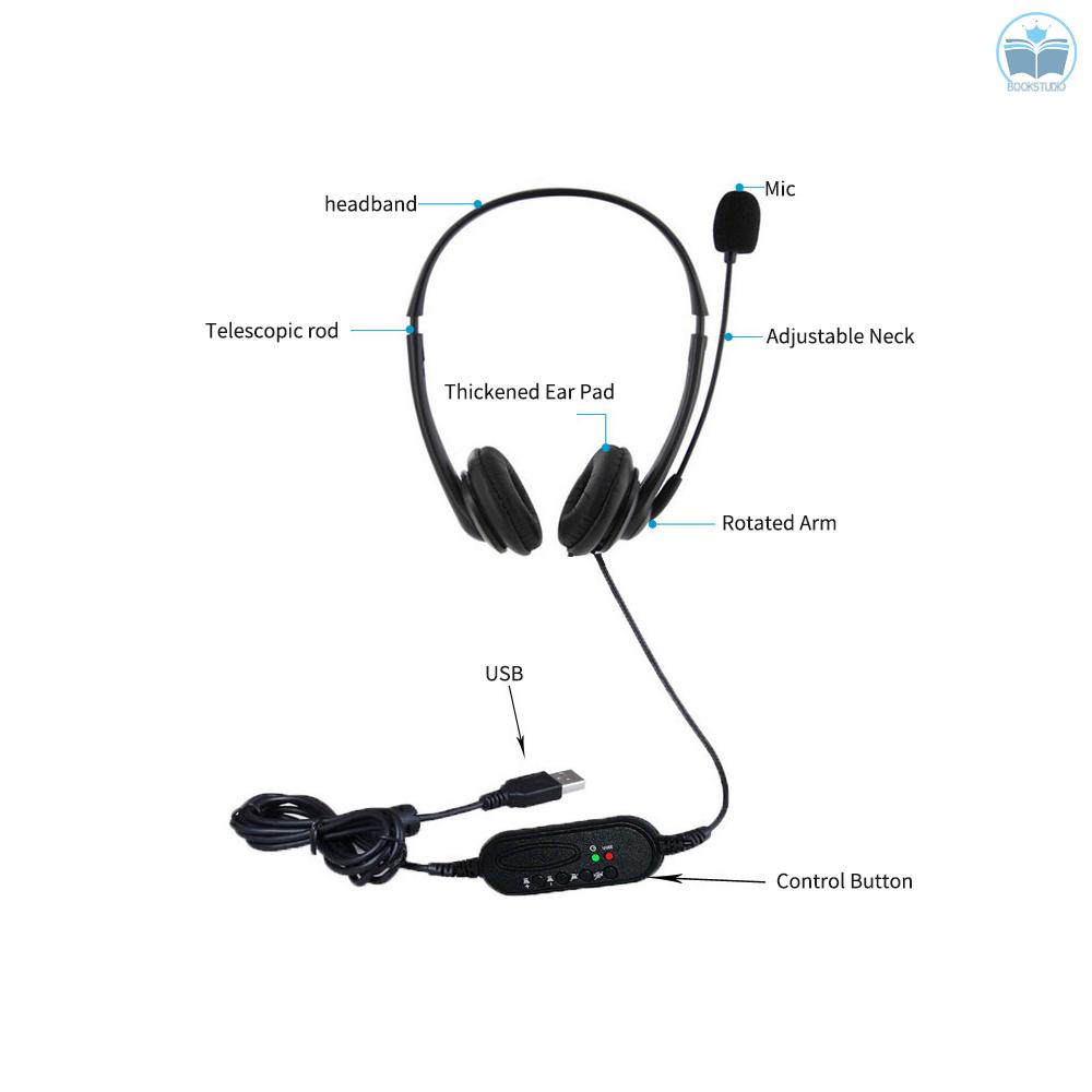 Tai Nghe Usb Có Mic Điều Chỉnh Âm Lượng Chống Ồn Tiện Dụng Cho Văn Phòng / Laptop | BigBuy360 - bigbuy360.vn