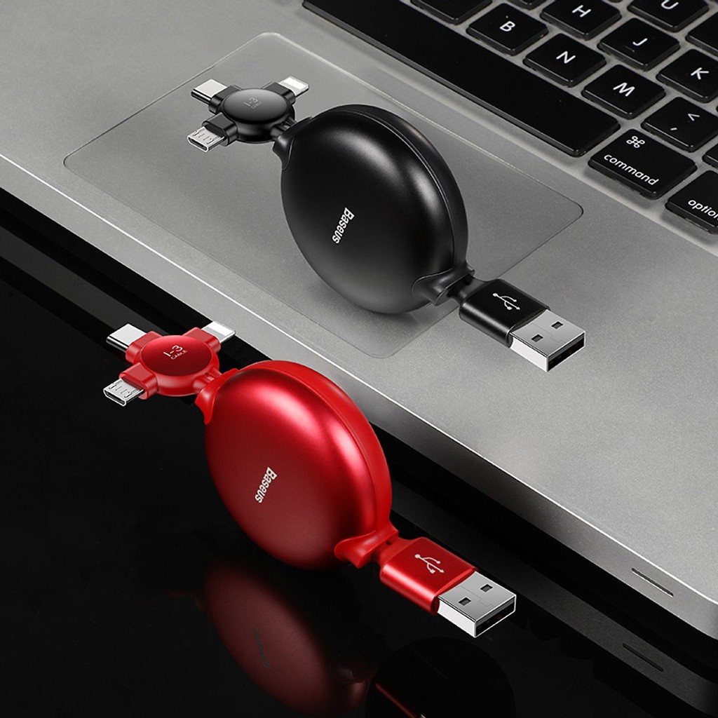 Cáp Sạc Rút Gọn Baseus Little Octopus 3-in-1 (Type C / Micro USB/ Lightning) - Chính hãng