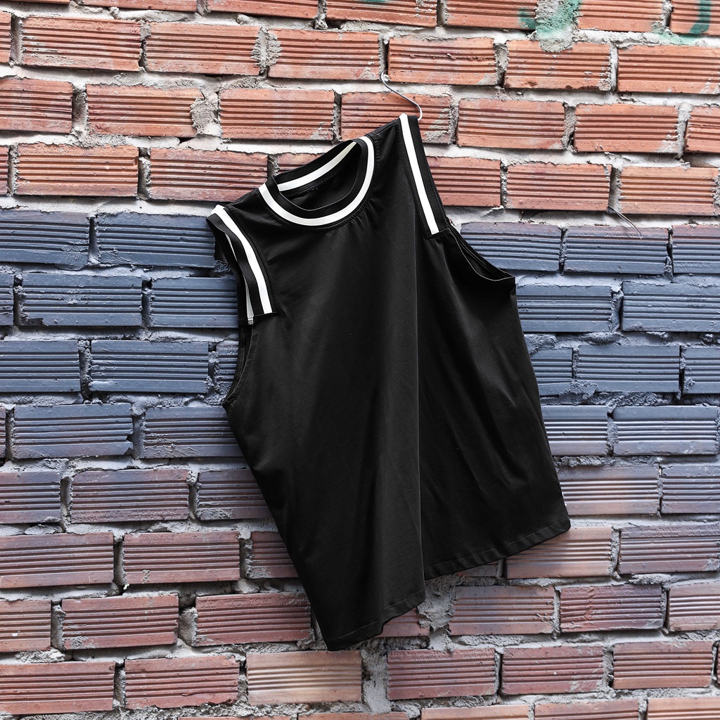 Áo thun tanktop DATINO bo cổ viền vai dệt cực xịn, chất vải 100% cotton 2 chiều mát mẻ