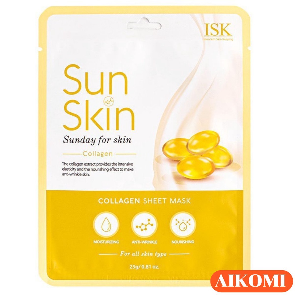 Mặt nạ collagen ISK SUNSKIN giúp sáng da và mờ nếp nhăn