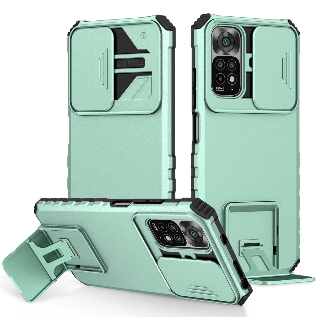 Ốp Điện Thoại Nhựa Cứng Có Giá Đỡ Dạng Đẩy Bảo Vệ Camera Cho Poco X5 / Poco X5 Pro Xiaomi Note 11S 11 10S 10 8 Pro