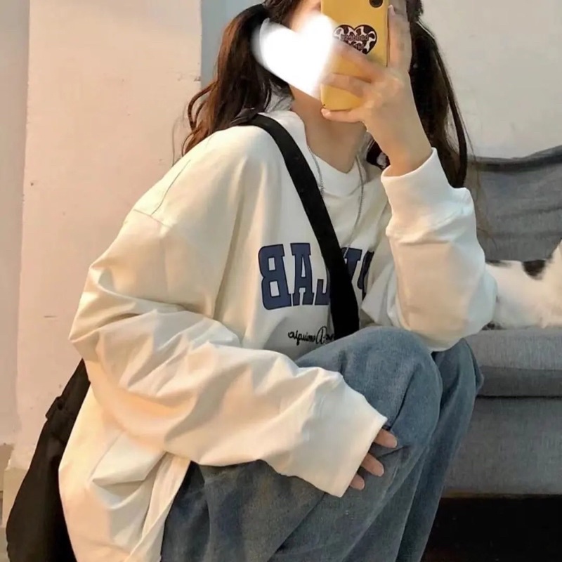 Áo Sweater Trắng | Áo Thu Đông chữ dáng suông cho nàng cá tính