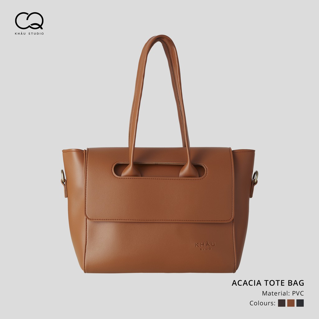 Túi tote da KHÂU BY CQ đeo chéo Acacia đựng vừa A4, Laptop