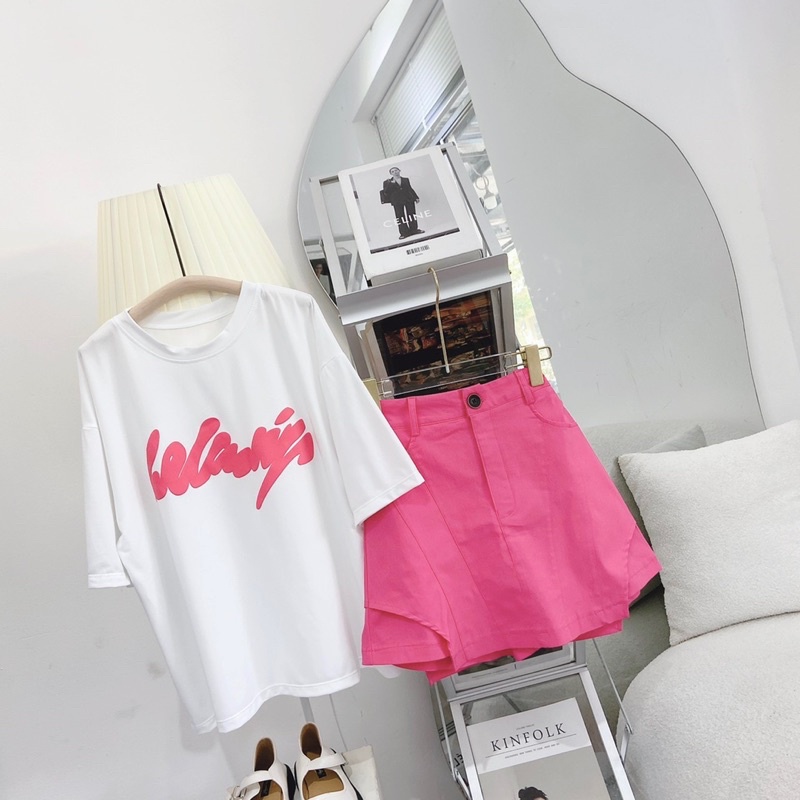 𝐒𝐄𝐓 𝐏𝐔𝐋𝐋 TRẮNG 𝐂𝐇𝐔̛̃ + 𝐂𝐇𝐀̂𝐍 𝐕𝐀́𝐘 HỒNG