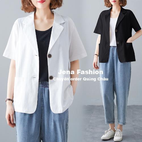 Áo Blazer ngắn tay màu trơn nữ-Áo Blazer Vest Nữ 1 Lớp Khoác Ngoài Ngắn Tay Nhiều Màu Kiểu Dáng Trẻ Trung-Jenafashion