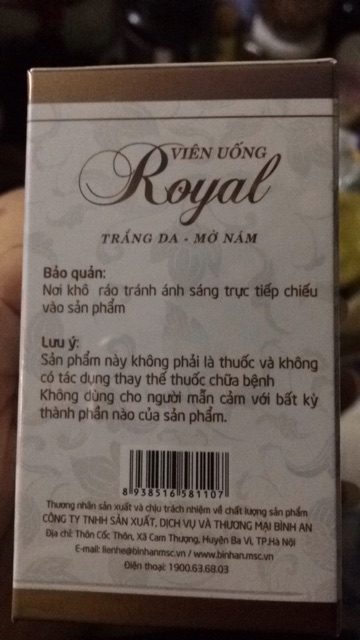 Viên Uống Trắng Da Mờ Nám ROYAL | BigBuy360 - bigbuy360.vn