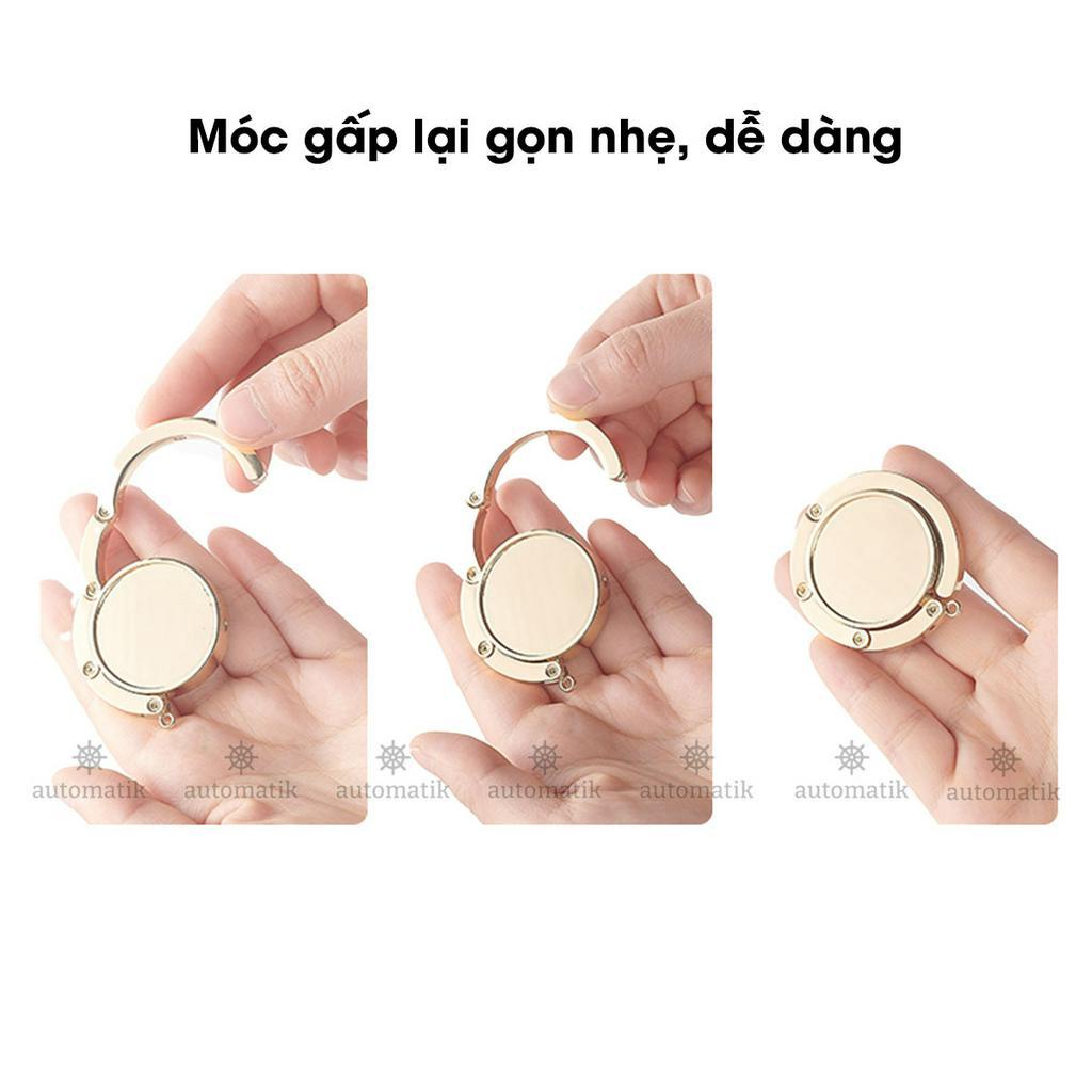 Móc Treo Đồ, Móc Treo Túi Xách Balo Gấp Gọn Để Bàn, Gắn Cạnh Bàn Không Cần Dán Nhỏ Gọn Chịu Lực Tốt Đa Năng - Automatik