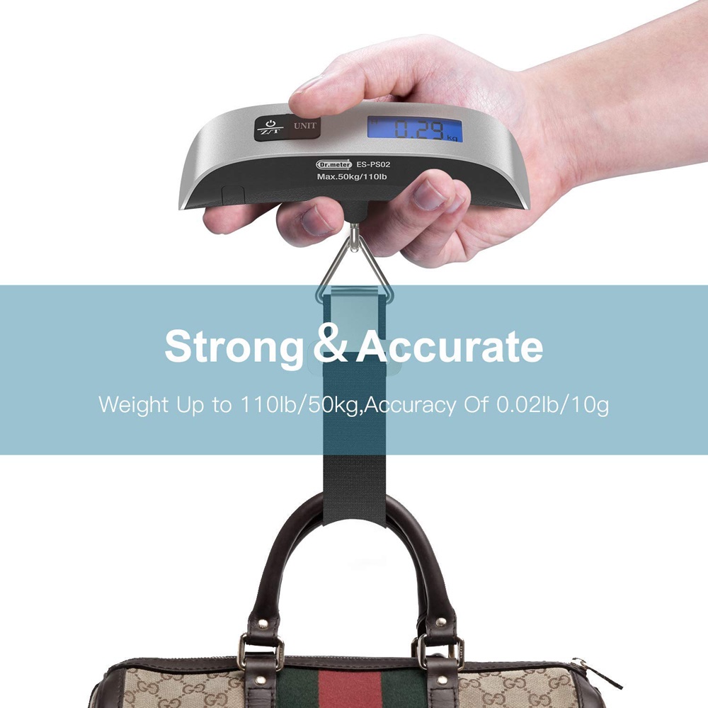 50kg/110lb Hook Belt Scale LCD Digital Electronic Scale For Travel Suitcase Luggage Hanging Scales Weighing Hand Held
