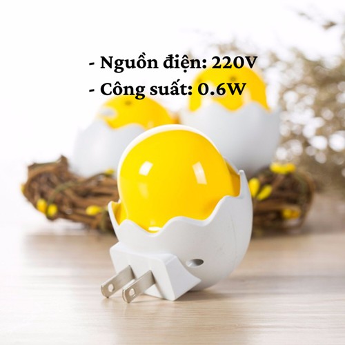 Đèn ngủ SALE Đèn ngủ cảm ứng ánh sáng thông minh tự động sáng khi trời tối hình quả trứng gà con dễ thương giá rẻ