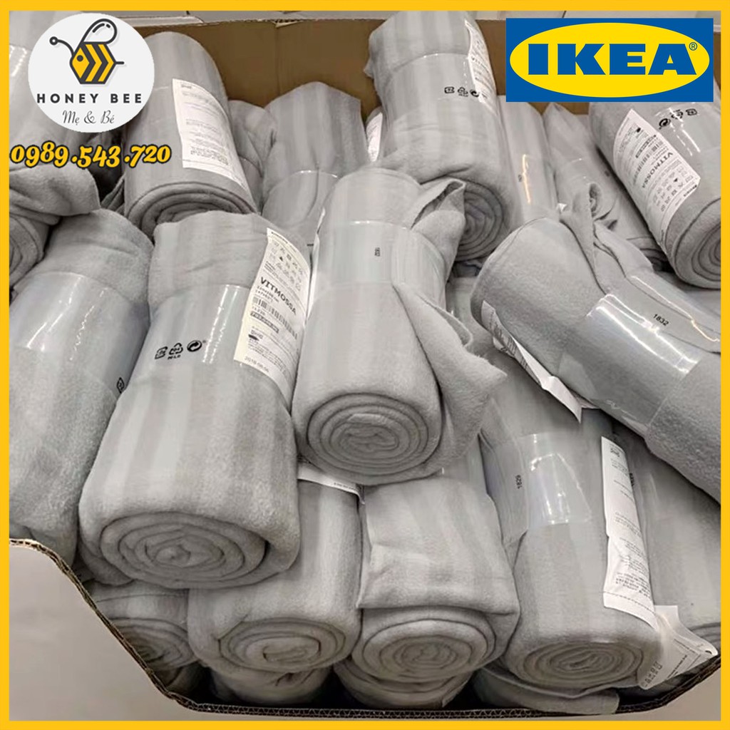 CHĂN NGỦ VĂN PHÒNG, CHĂN IKEA VITMOSSA CHẤT NỈ KẺ LÔNG CỪU