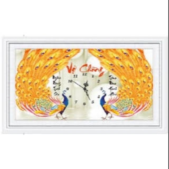 Tranh Đính Đá Kim Cương ABC Vợ Chồng Công Vàng DF381 - 70x44cm