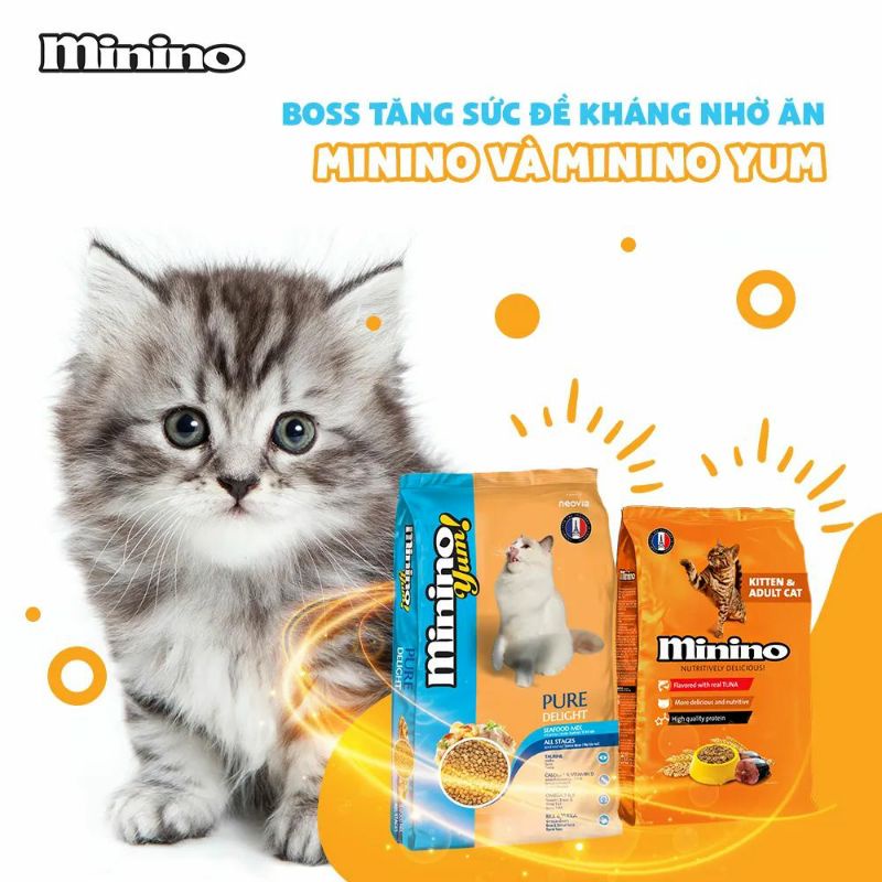 [MININO TUNA] [1,3KG] Thức ăn hạt cao cấp Minino cho mèo mọi lứa tuổi - Vị cá ngừ